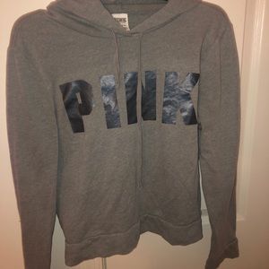 PINK gray thin hoodie